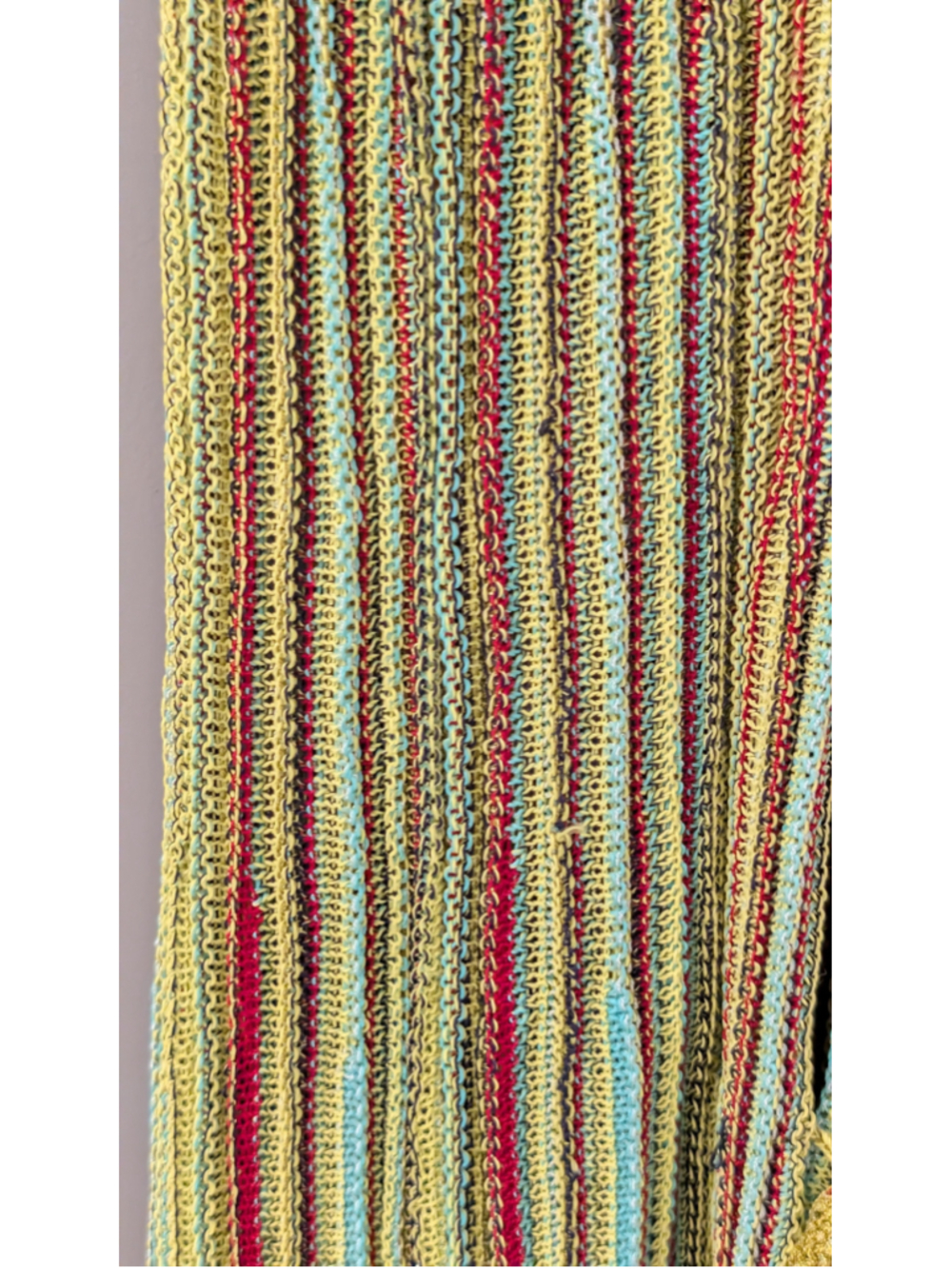 Women's Fisun Striped Knit swim cover up in Yellow and Red - Picture 4 of 11